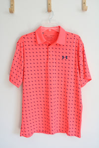 Under Armour Orange & Navy Patterned Playoff Polo | L