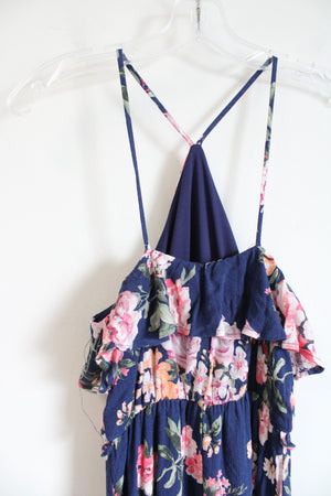 Miami Blue and Pink Floral Spaghetti Strap Dress | XS