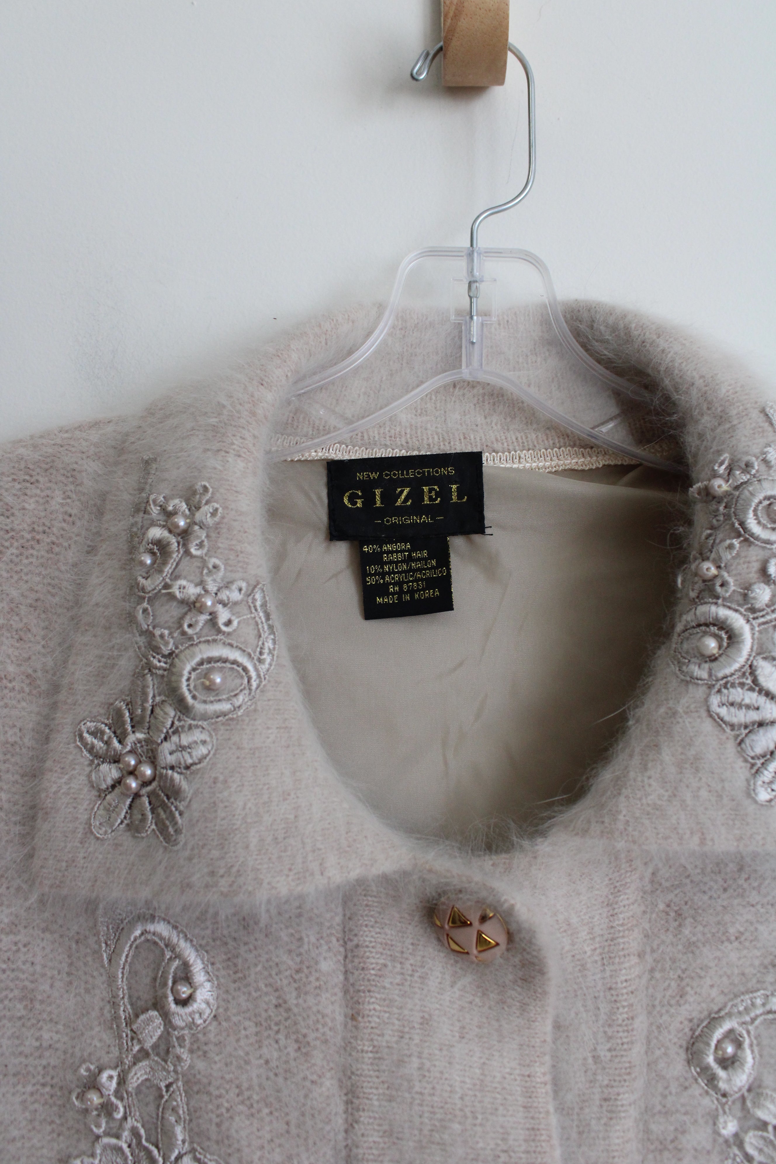 Gizel New Collections Original Tan Angora Fur Jacket | L