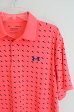 Under Armour Orange & Navy Patterned Playoff Polo | L