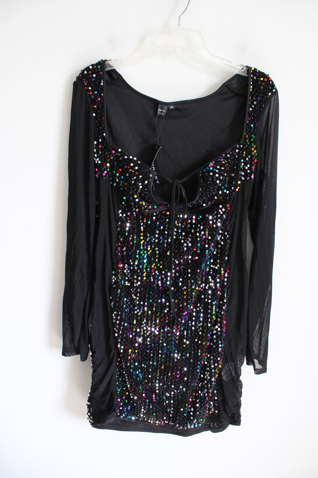 NEW Shein SXY Black Rainbow Sequined Dress | 3XL