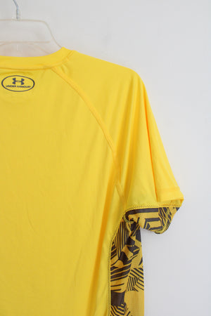 Under Armour Regular Fit Yellow & Gray Athletic Shirt | M