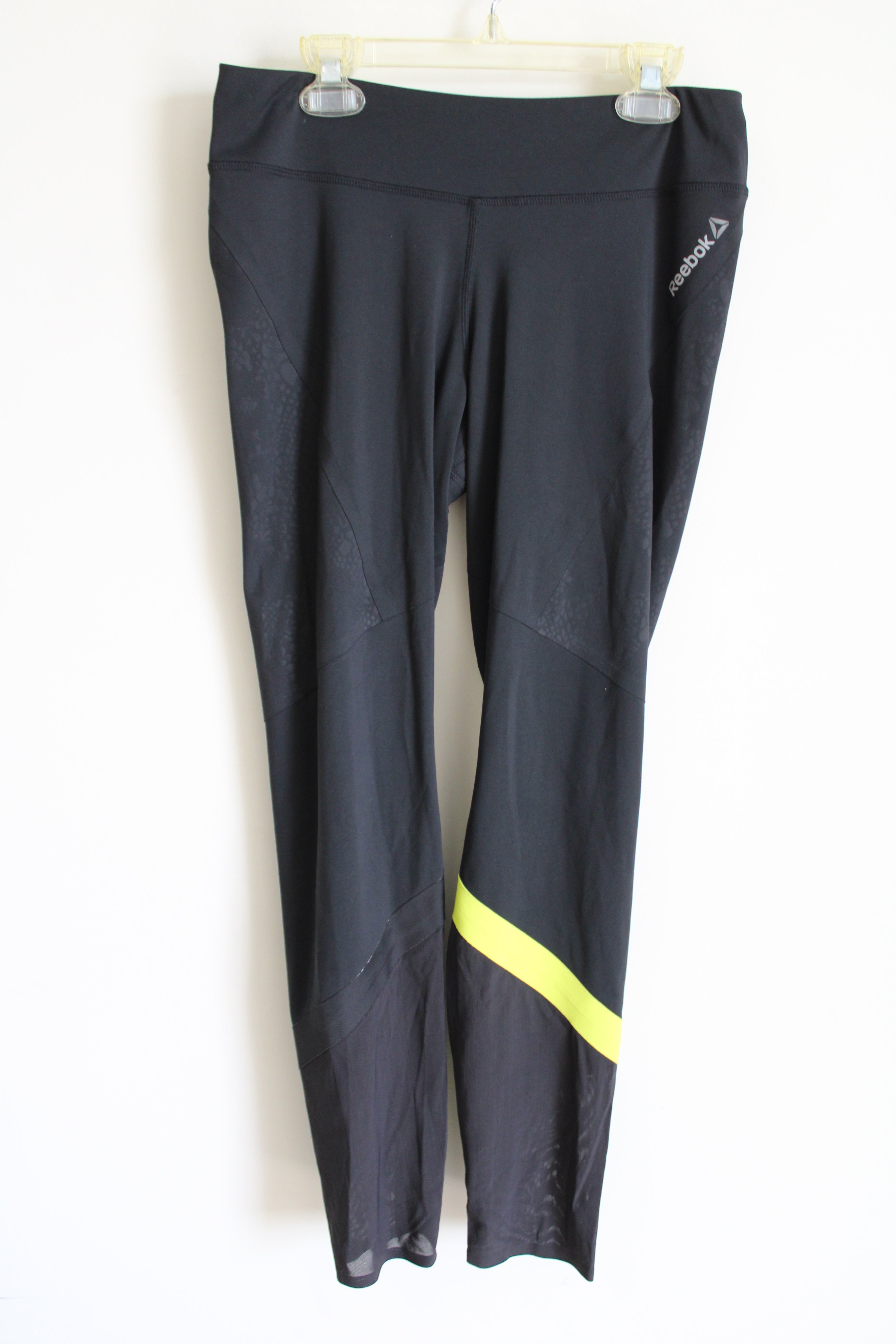 Reebok Black Lime Green Leggings | S