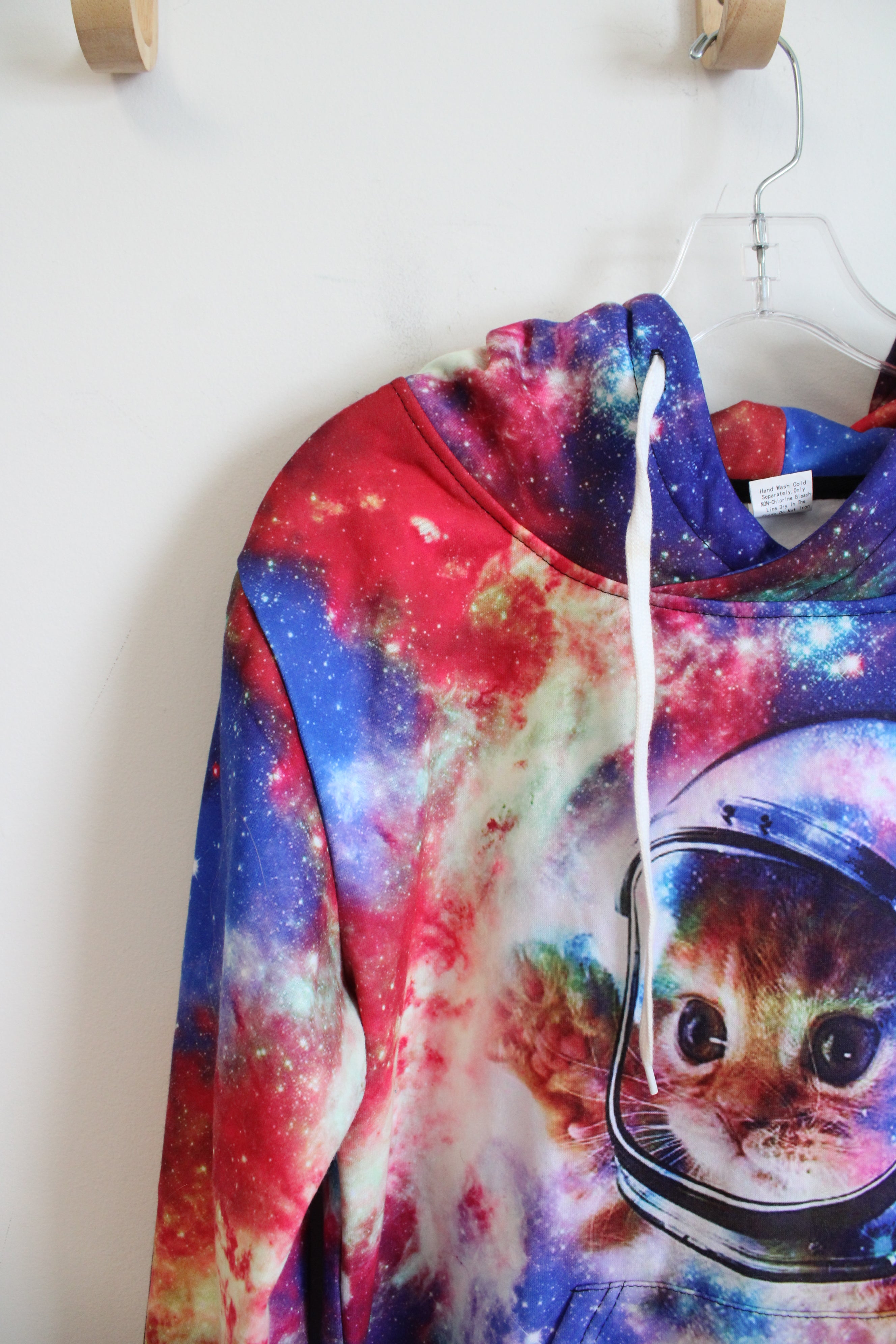 Multi-Colored Galaxy Astronaut Cat Hoodie | S