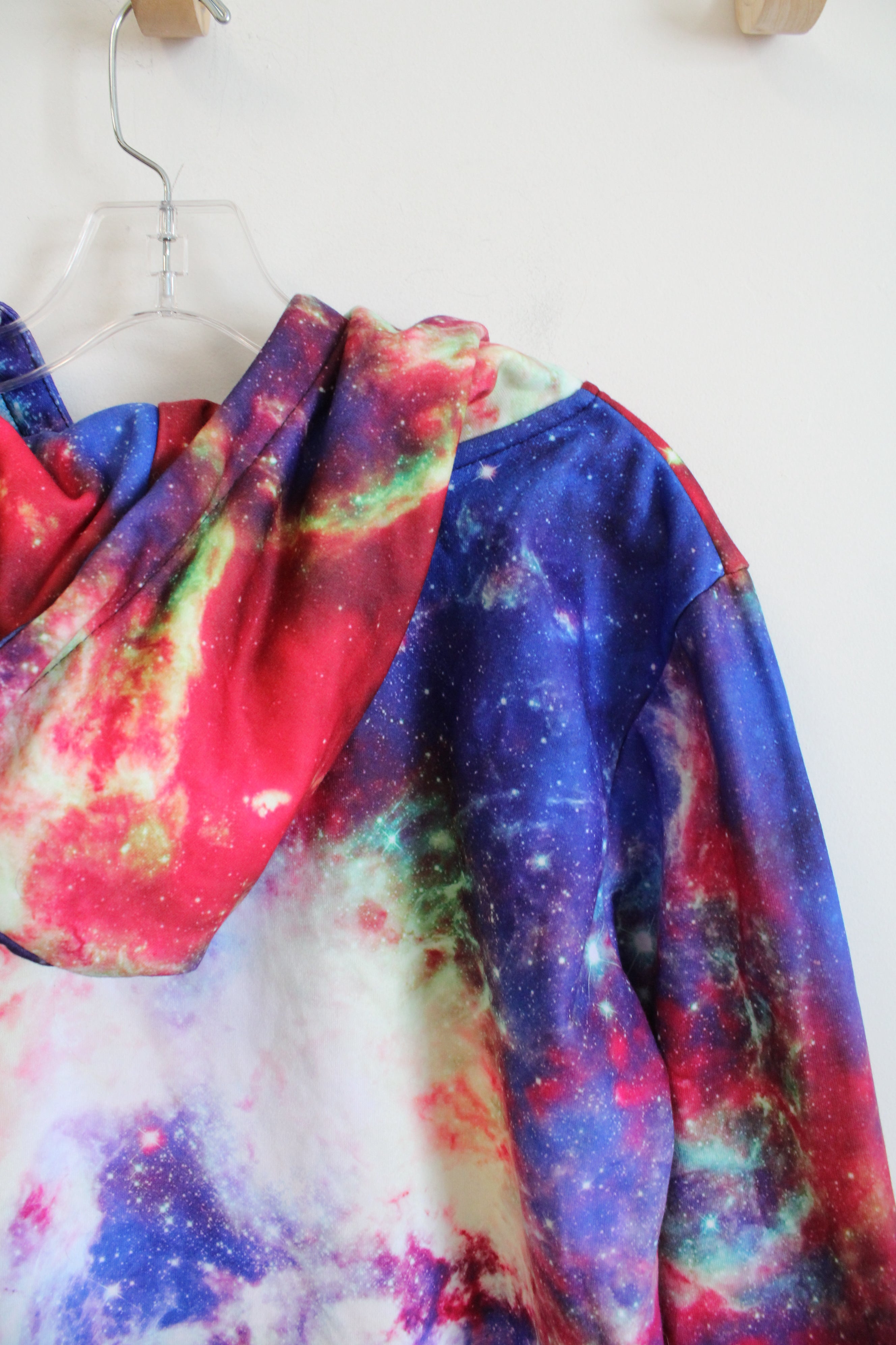 Multi-Colored Galaxy Astronaut Cat Hoodie | S