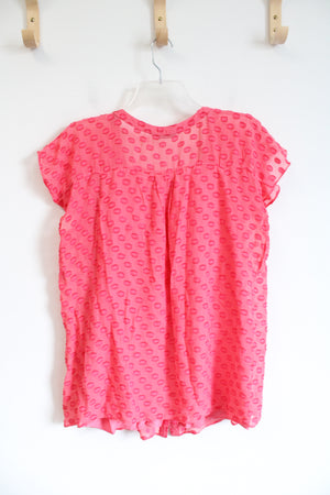 Soft Surroundings Pink Textured Short Sleeved Blouse | S