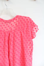 Soft Surroundings Pink Textured Short Sleeved Blouse | S