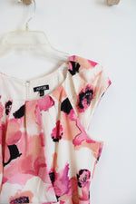 Apt. 9 Pink & Peach Floral Cap Sleeved Dress | 12