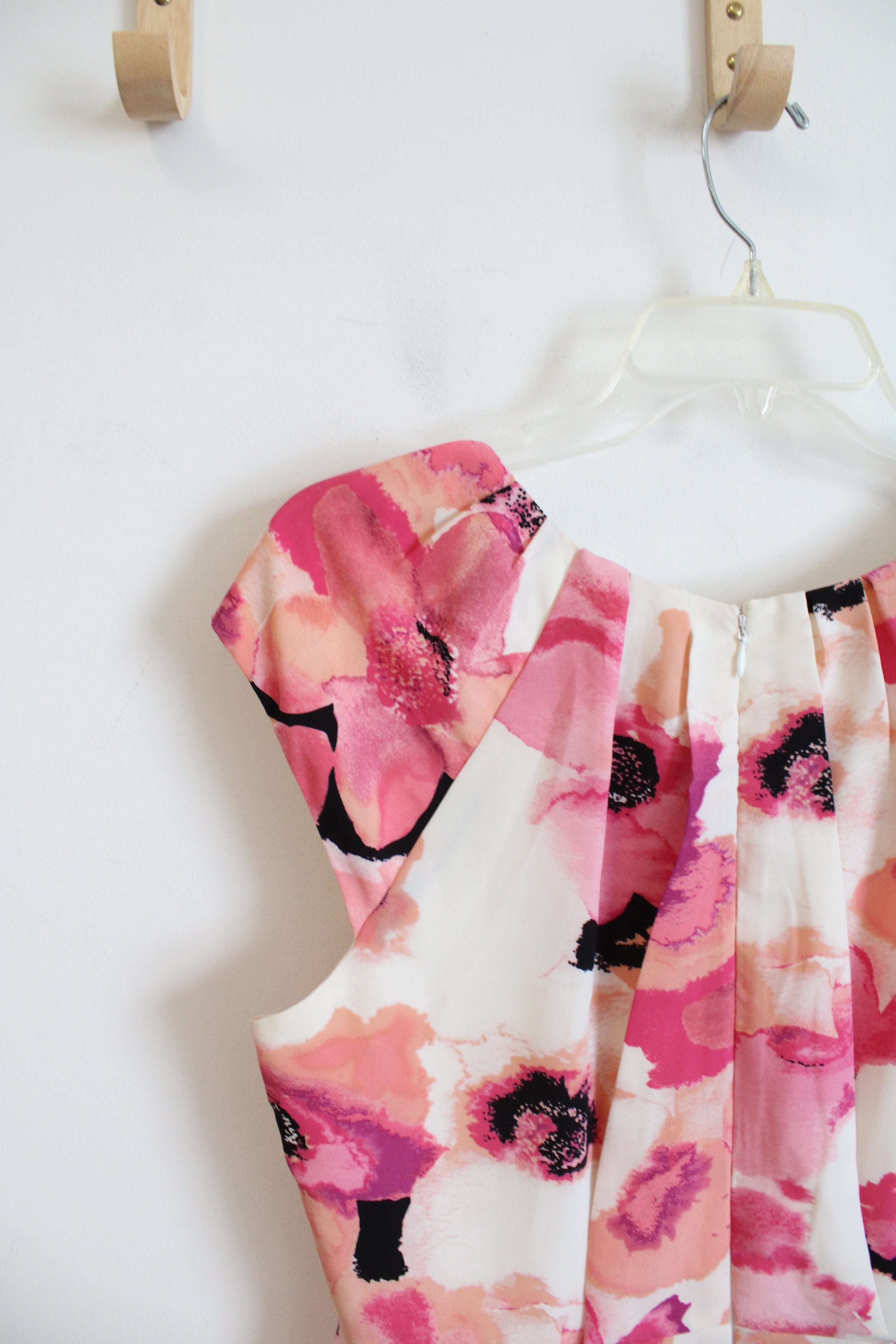 Apt. 9 Pink & Peach Floral Cap Sleeved Dress | 12