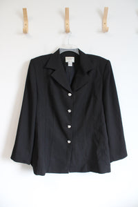 Ornate New York Black Blazer w/ Rhinestone Buttons | XXL (20)