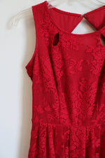 Danny And Nicole Red Lace Dress | 4