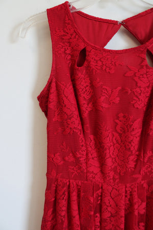 Danny And Nicole Red Lace Dress | 4