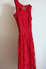 Danny And Nicole Red Lace Dress | 4