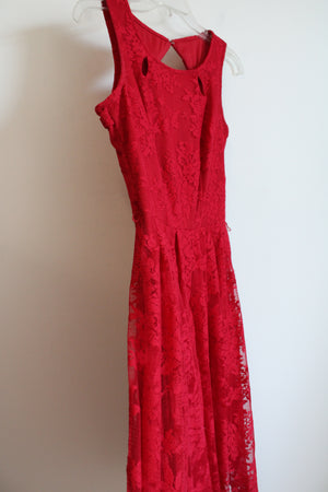 Danny And Nicole Red Lace Dress | 4
