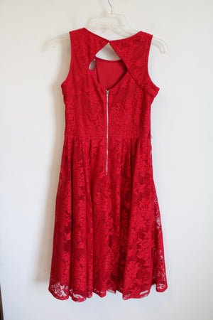 Danny And Nicole Red Lace Dress | 4