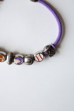 Biagi Sterling Silver Sports Themed Beaded Purple Bracelet