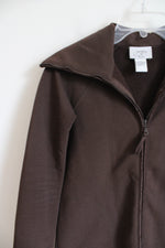 Ann Taylor LOFT Brown Fleece Lined Jacket | S