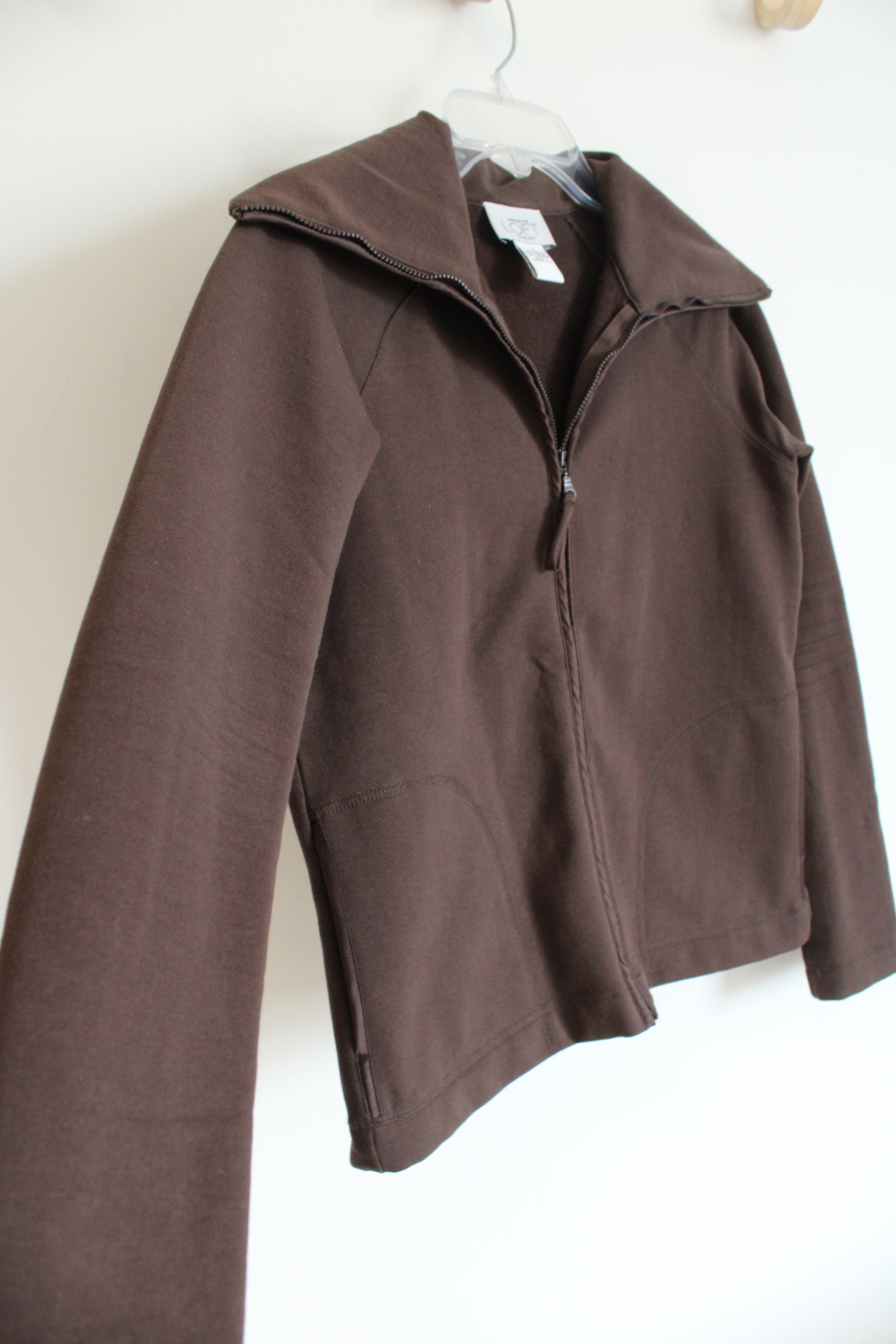 Ann Taylor LOFT Brown Fleece Lined Jacket | S