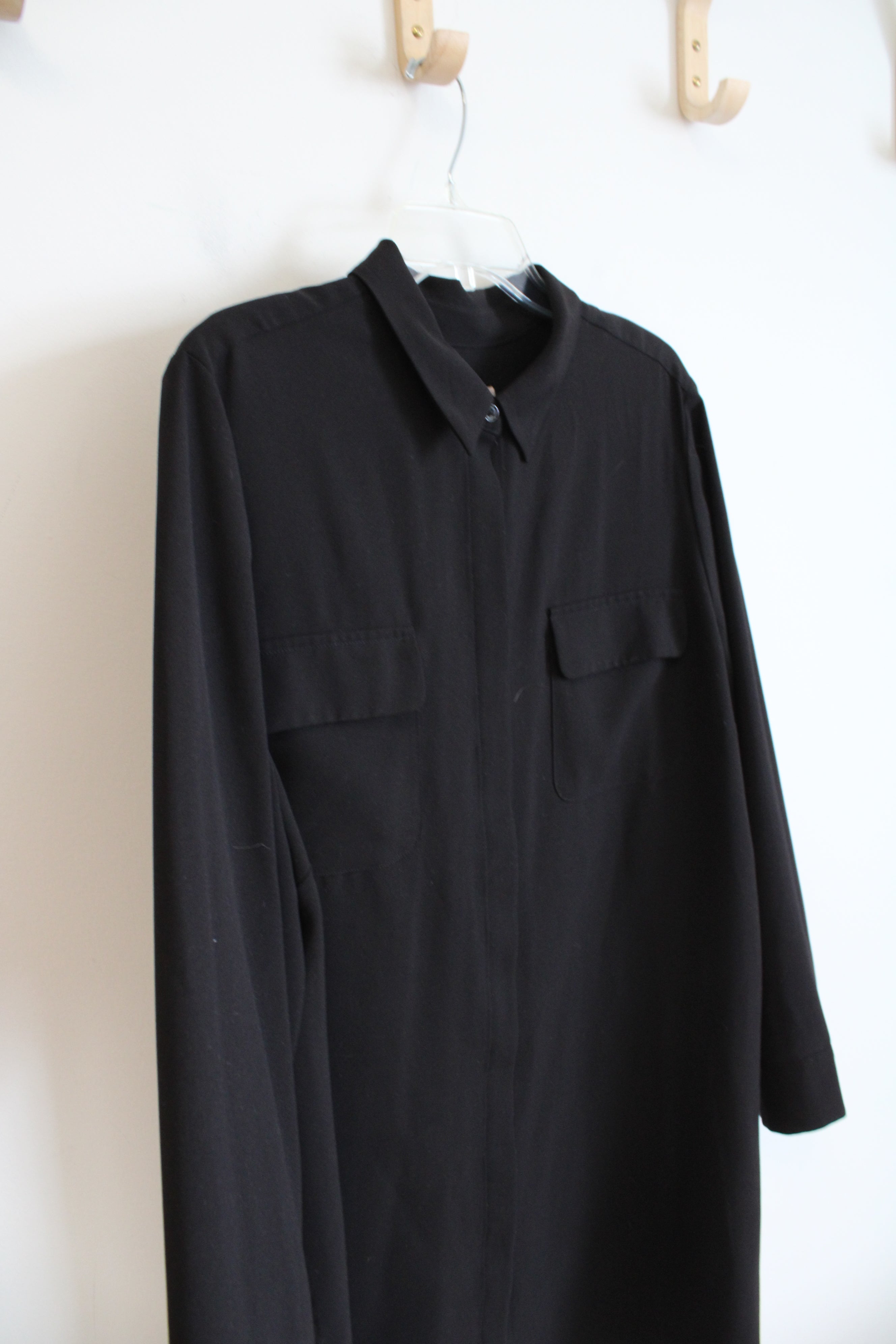 Chico's Black Button Down Long Sleeved Dress | 3 (16/18)