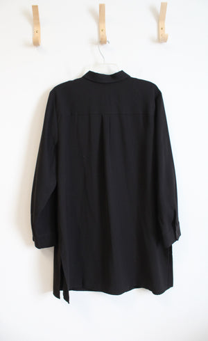 Chico's Black Button Down Long Sleeved Dress | 3 (16/18)