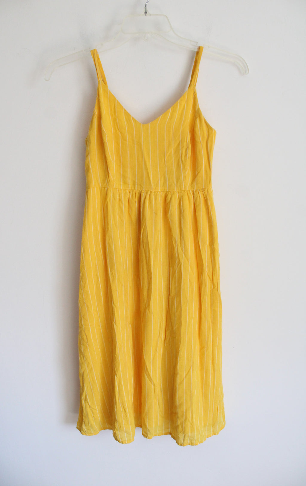 Old Navy Cami Yellow White Striped Dress | XS Petite