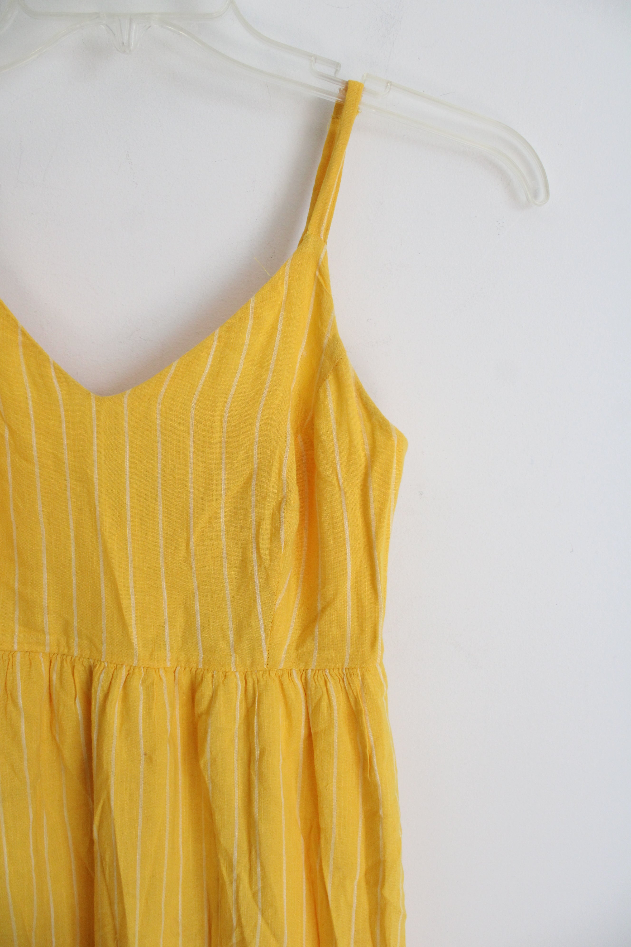 Old Navy Cami Yellow White Striped Dress | XS Petite