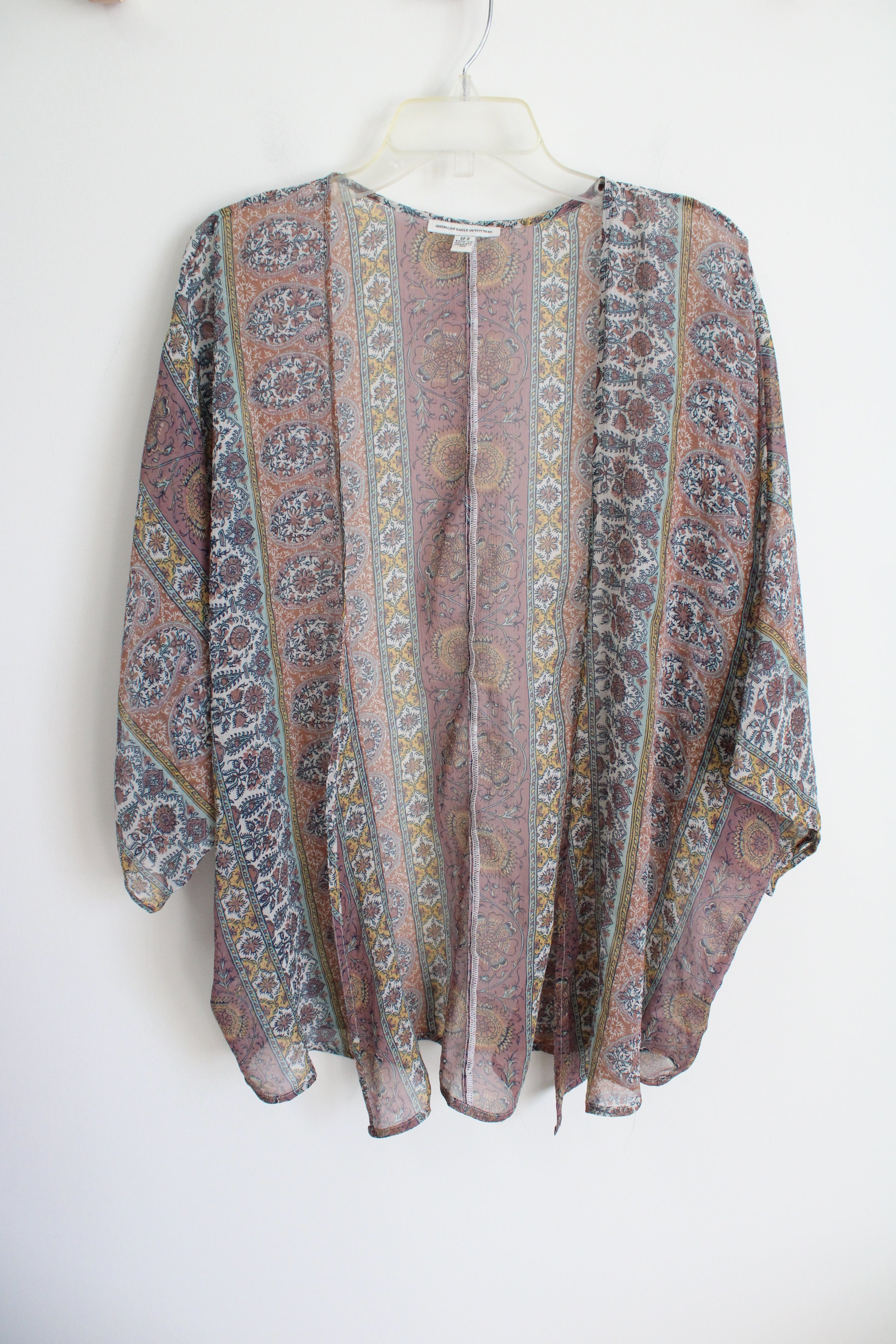 American Eagle Patterned Chiffon Cardigan | XS/S