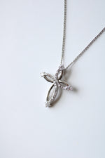 Silver Swirl Cross Pendant Necklace