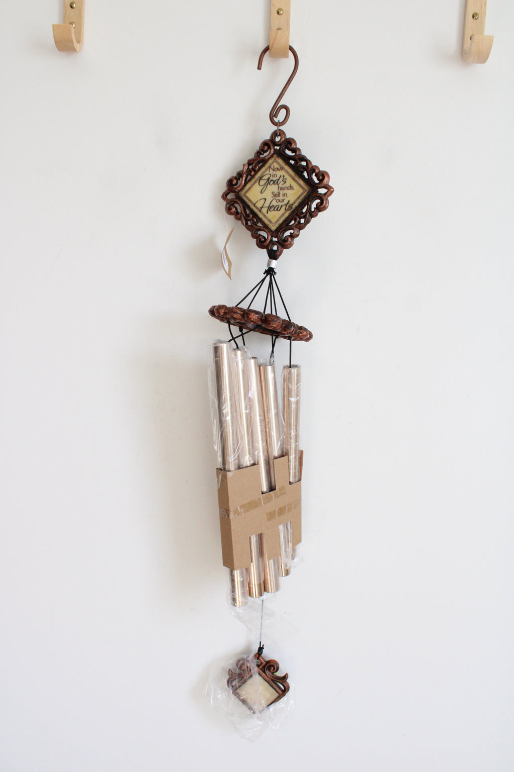 NEW Carson Rustic Bronze "Now In God's Hands" Windchime