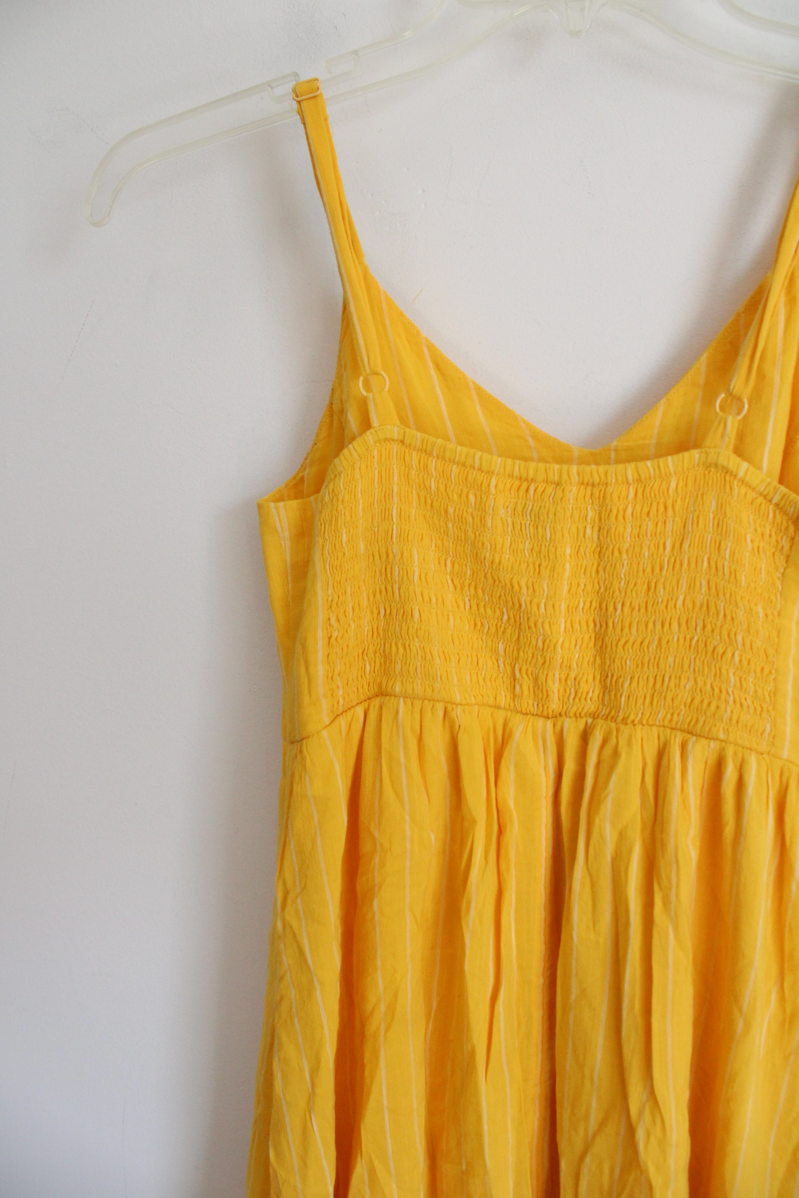 Old Navy Cami Yellow White Striped Dress | XS Petite