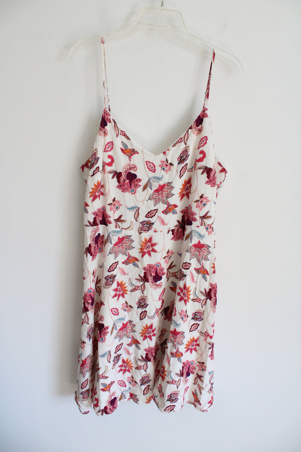 LOFT White Pink Floral Paisley Dress | 14