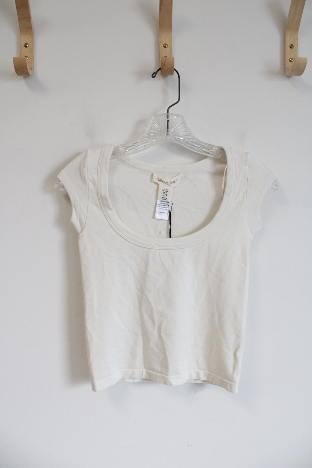 NEW Happily Grey Off-White Crop Top | M