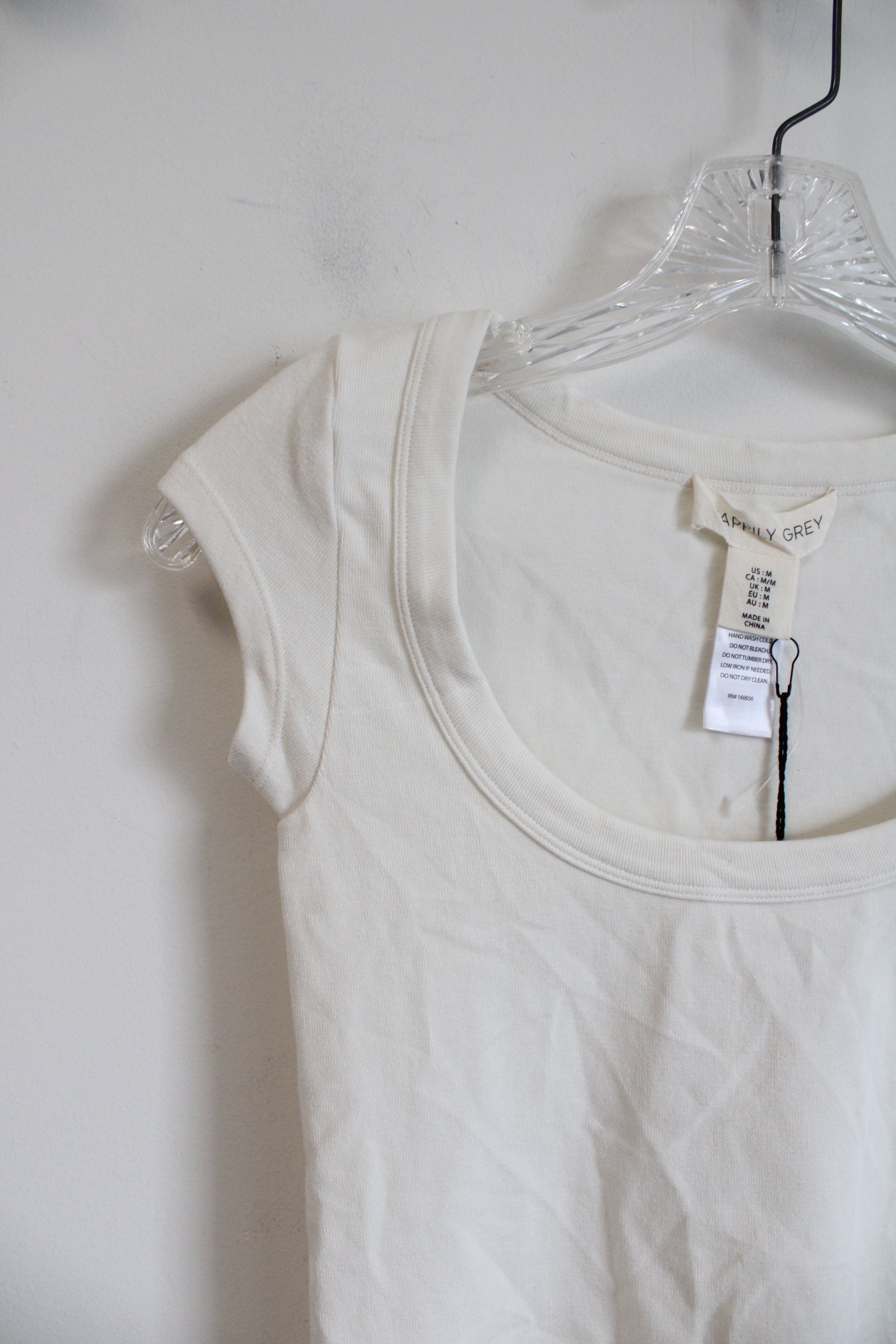 NEW Happily Grey Off-White Crop Top | M