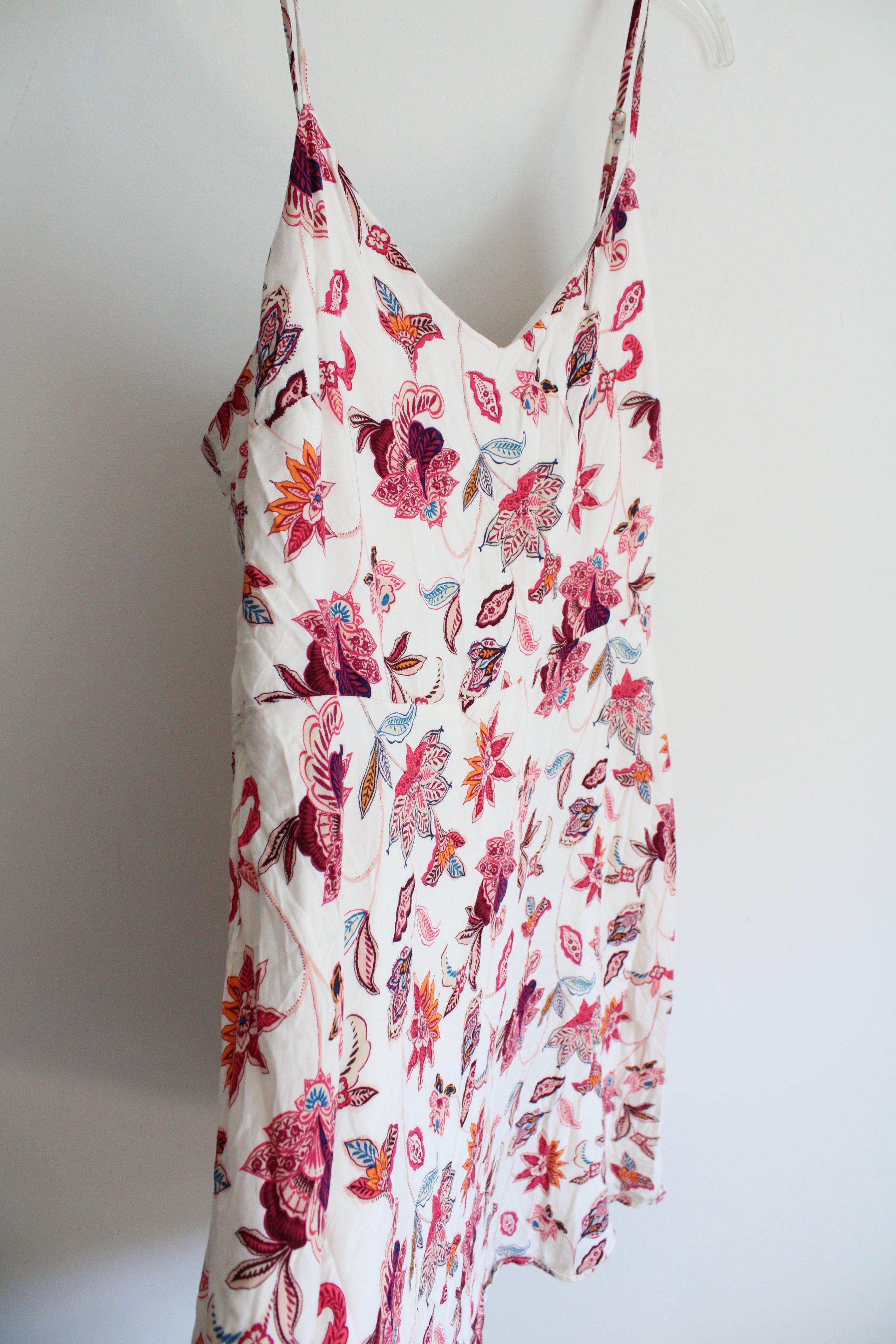 LOFT White Pink Floral Paisley Dress | 14