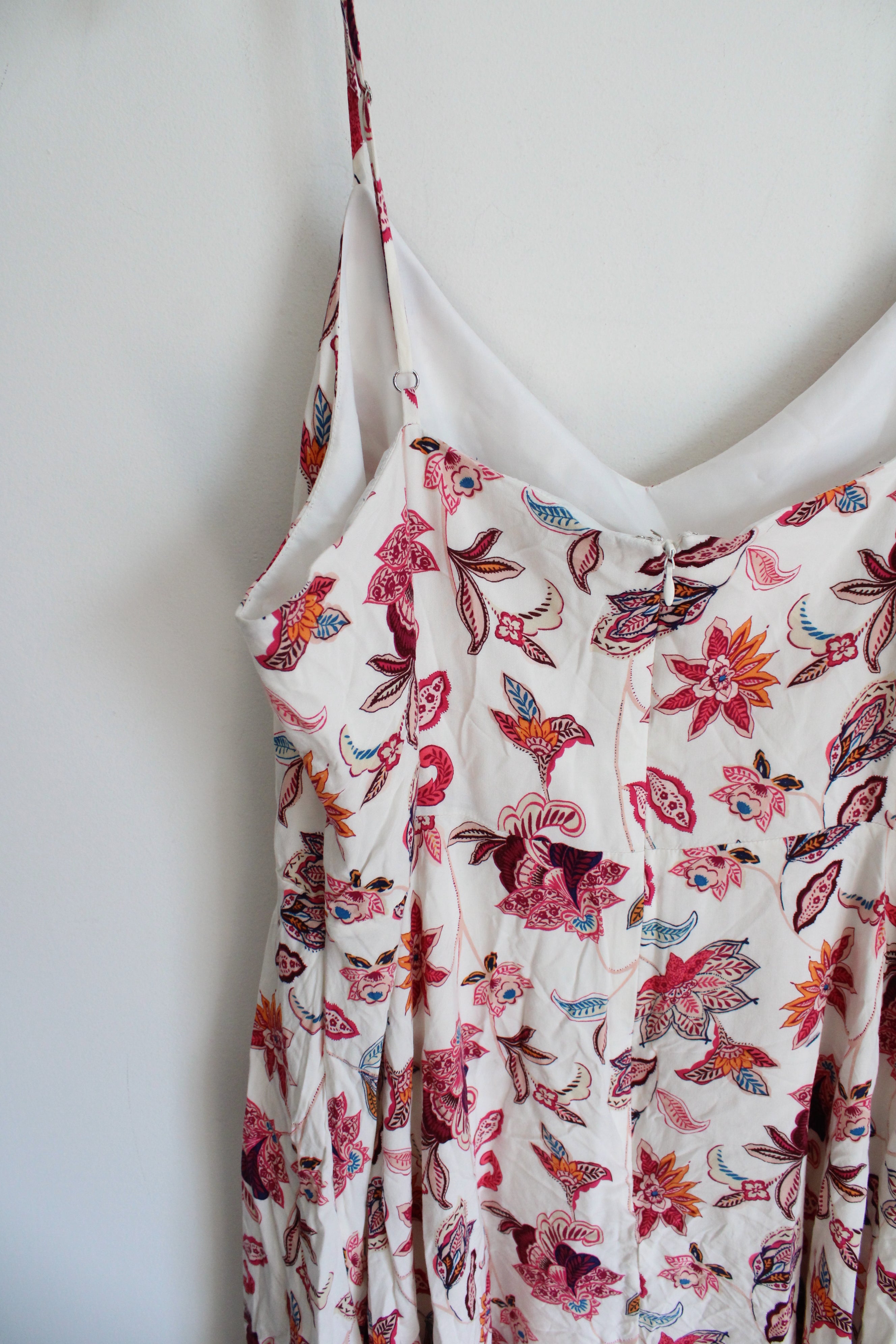 LOFT White Pink Floral Paisley Dress | 14