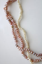 Pink & White Baroque Genuine Pearl Layered Necklace