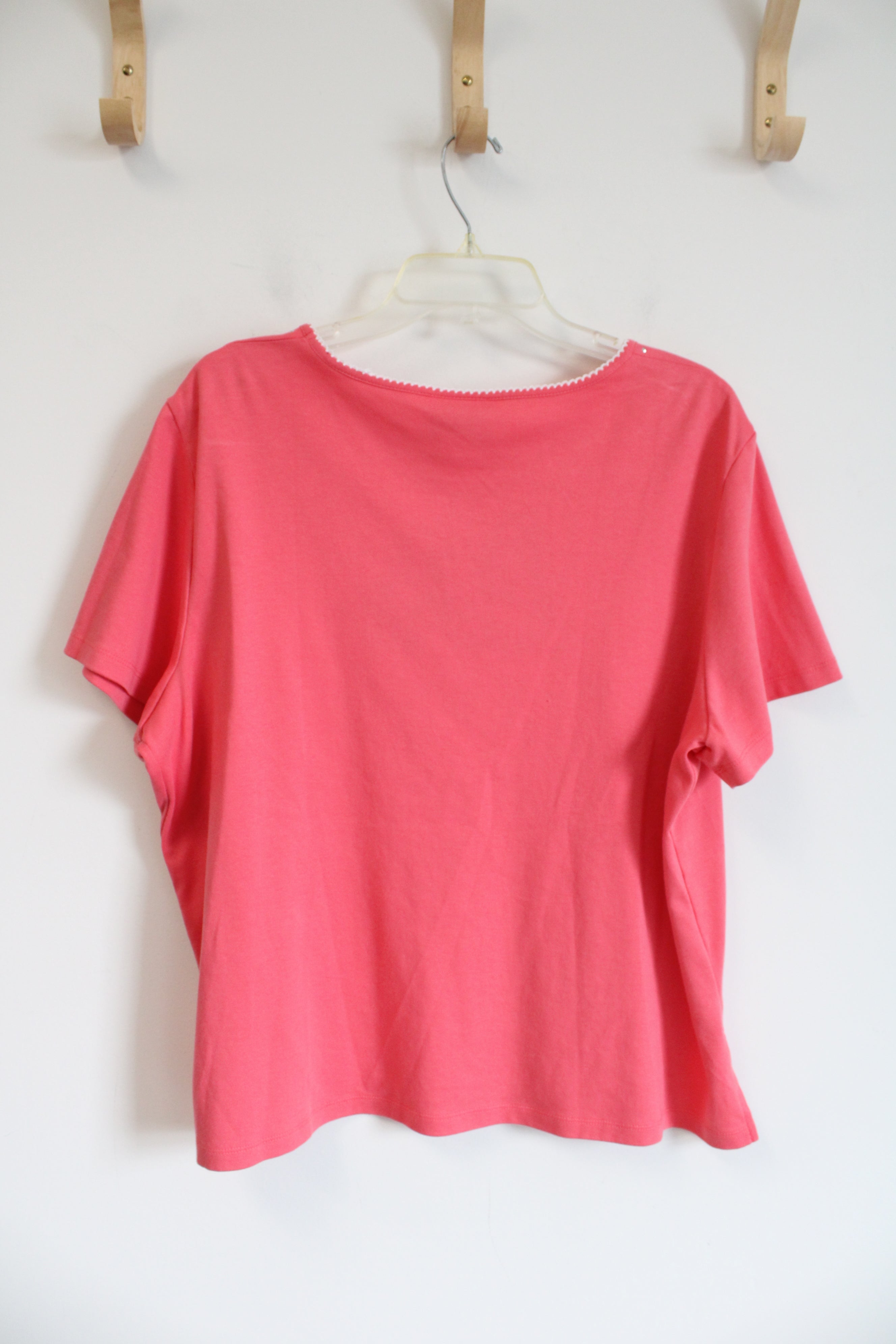 Alfred Dunner Pink Short Sleeved Tee | 2XL