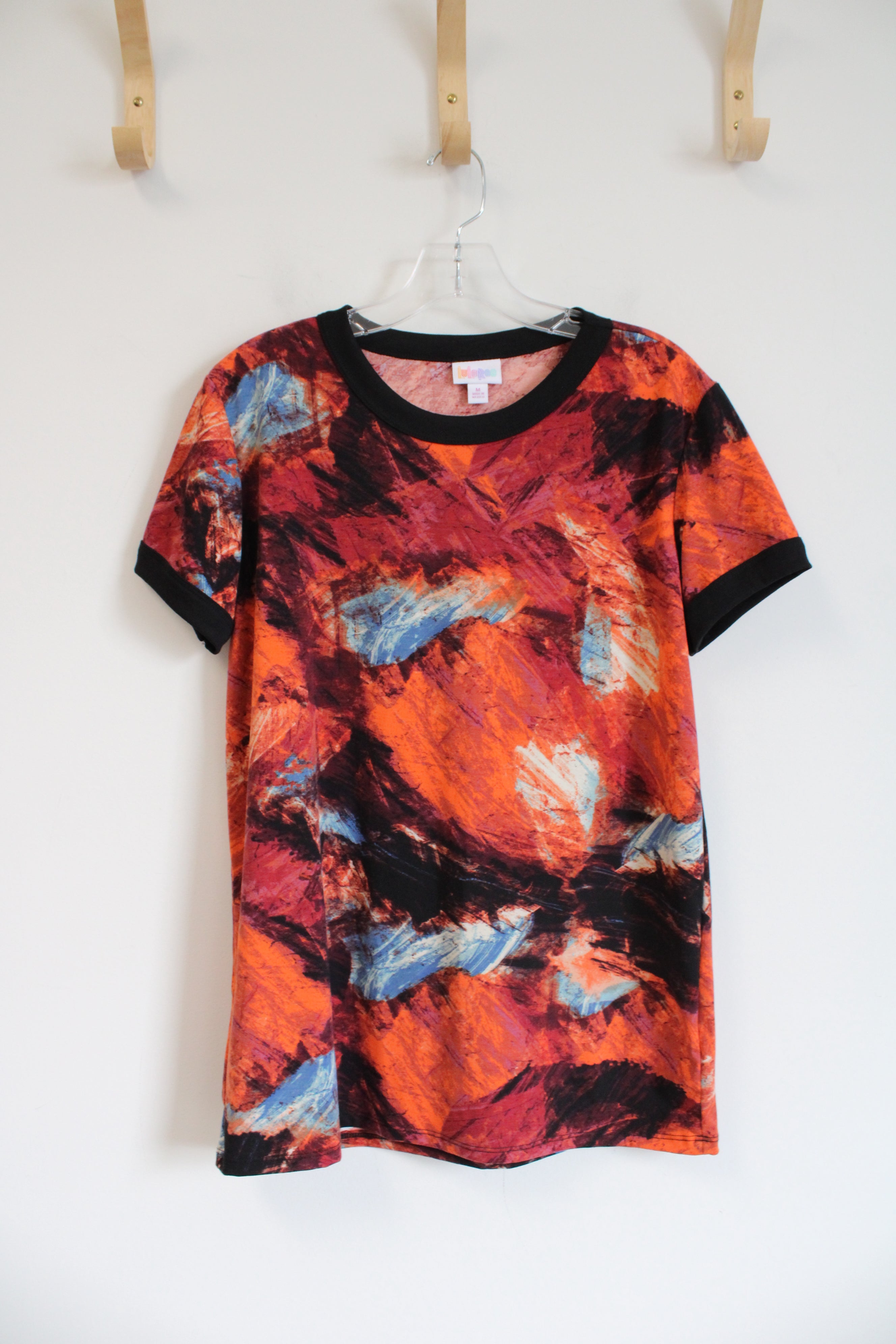 LuLaRoe Red and Orange Short Sleeved Top | M