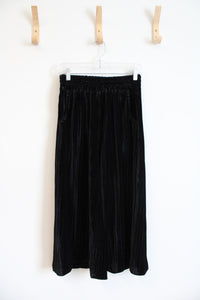 Curations Black Pleated Velvet Loose Pants | S