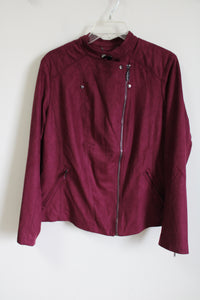 NEW Chico's Maroon Sueded Jacket | 2 (L/12)