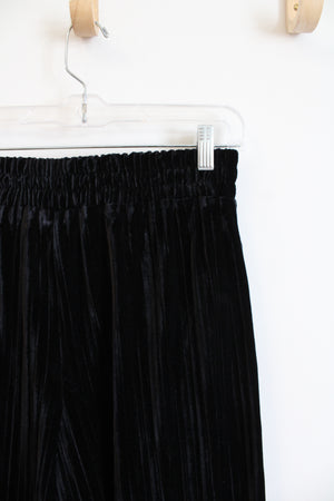 Curations Black Pleated Velvet Loose Pants | S