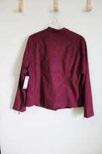 NEW Chico's Maroon Sueded Jacket | 2 (L/12)