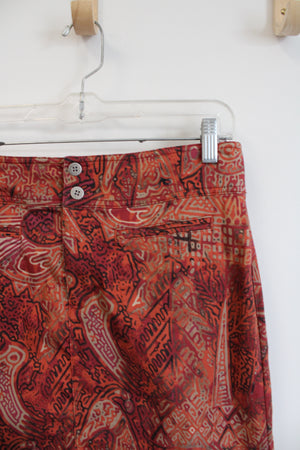 Chico's Red and Orange Print Skirt | 1 (M)