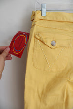 NEW Milly Vintage Yellow Embroidered Jeans | 7/8