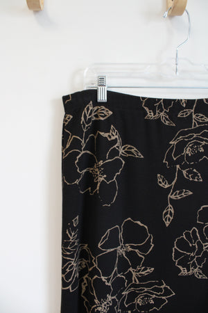 Emma James Black Floral Maxi Skirt | L