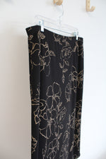 Emma James Black Floral Maxi Skirt | L