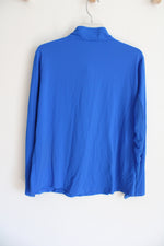 Ibkul Cobalt Blue 1/4 Pullover Sweatshirt | XL