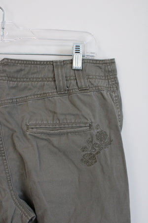 Sonoma Embroidered Green Capri Pants | 14