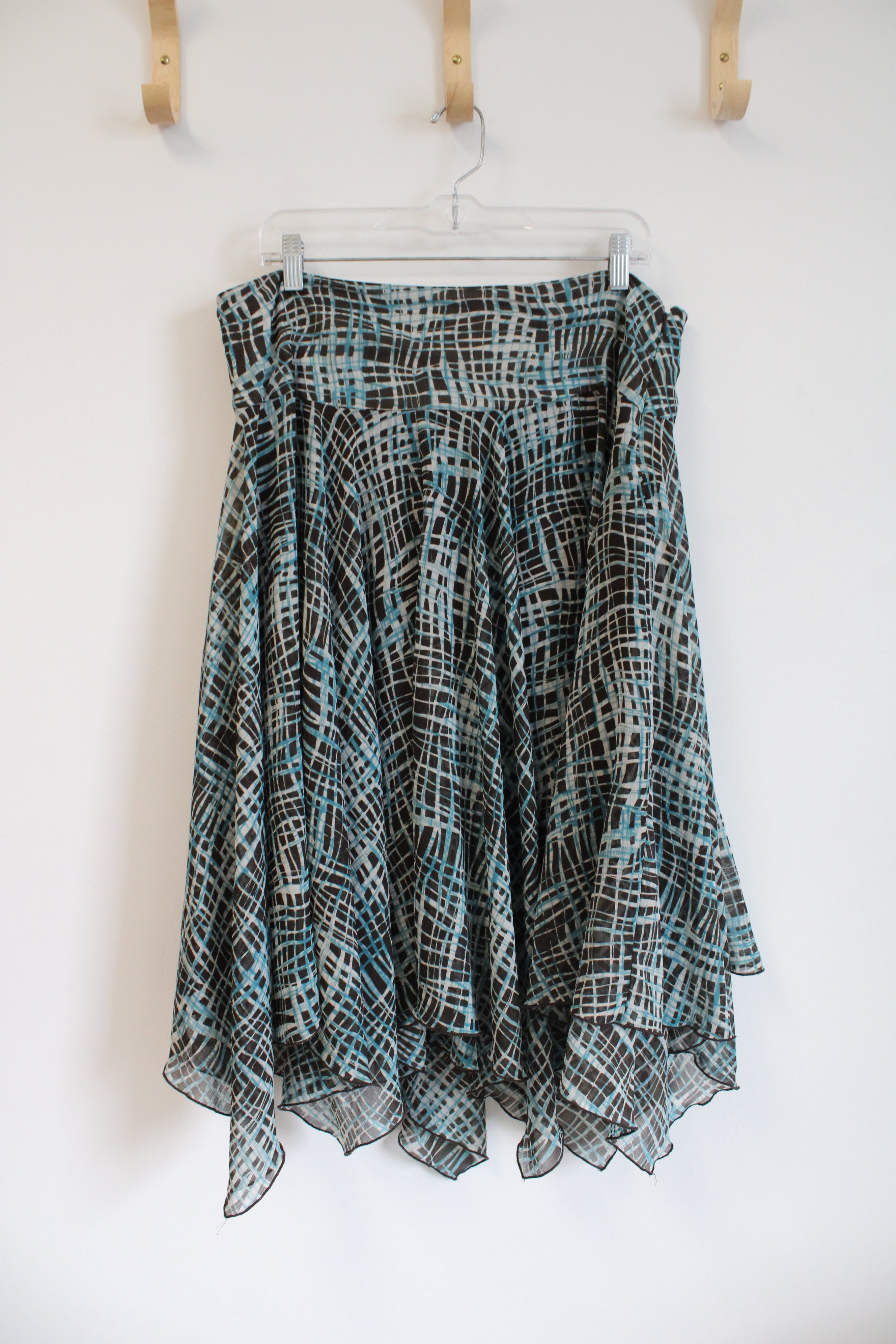 Nine West Brown and Blue Layered Skirt | 16