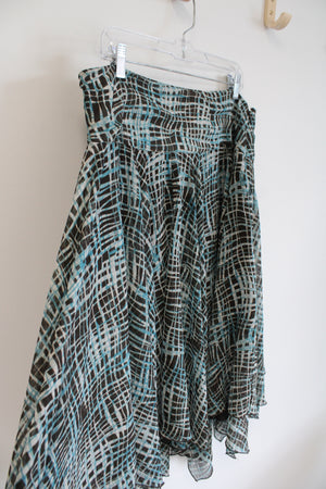 Nine West Brown and Blue Layered Skirt | 16